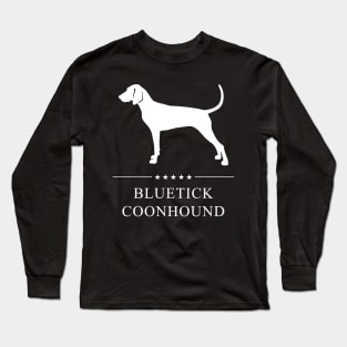Bluetick Coonhound Dog White Silhouette Long Sleeve T-Shirt